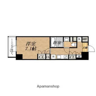 エスリードコート堺筋本町【6階】の間取り