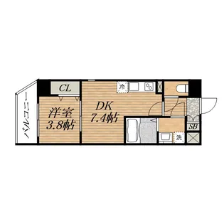 CITY PAL CREST TANIMACHI【6階】の間取り