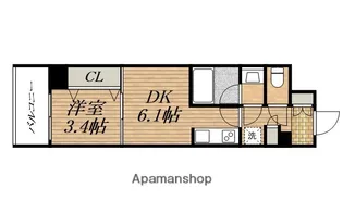 ドゥーエ天満橋【3階】の間取り