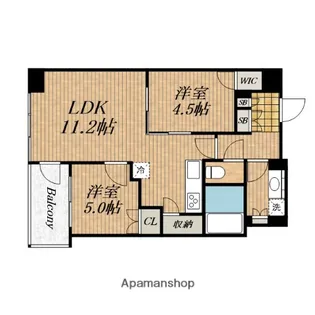 クラッシィタワー淀屋橋【20階】の間取り