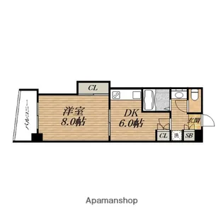 1DKの間取り画像