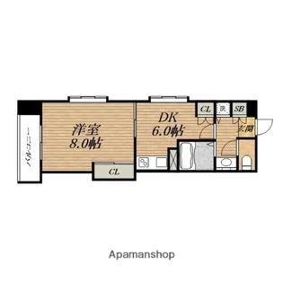 1DKの間取り画像