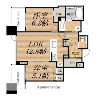 シティタワー大阪本町【30階】の間取り