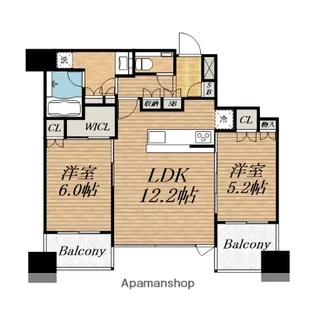 シティタワー大阪本町【20階】の間取り