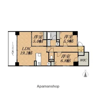 インプルーブ天満大手通【15階】の間取り