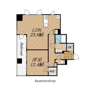 クレヴィアタワー御堂筋本町【29階】の間取り
