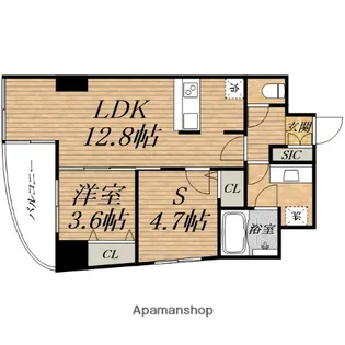 レジディア堺筋本町プレイス【4階】の間取り