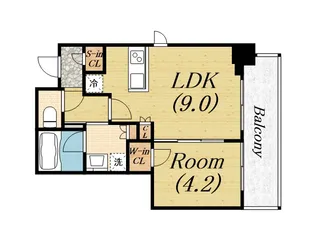 クレストコート靱公園 THE CLASS【14階】の間取り