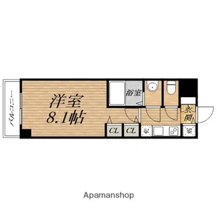 エスティメゾンKYOUBASHI【8階】の間取り