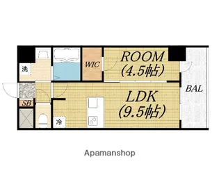 1LDKの間取り画像