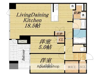 プレミストタワー靱本町【34階】の間取り