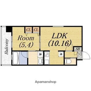 アプリーレ南堀江【13階】の間取り