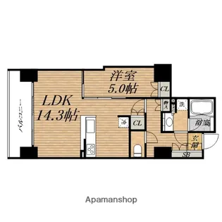 ローレルタワー堺筋本町【20階】の間取り