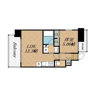 プレジオ阿波座【2階】の間取り