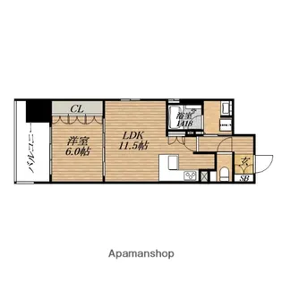 リーガル西長堀Ⅱ【3階】の間取り
