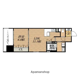 リーガル西長堀Ⅱ【10階】の間取り