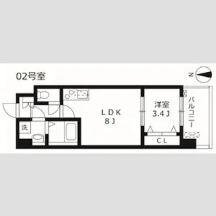 エムブイインプ大阪放出【9階】の間取り