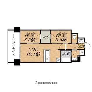 アーバネックス新町Ⅱ【8階】の間取り