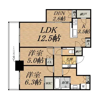 シエリアタワー大阪堀江【42階】の間取り