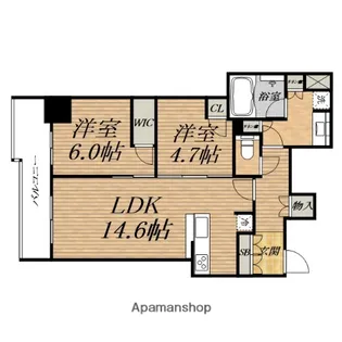シエリアタワー大阪堀江【33階】の間取り
