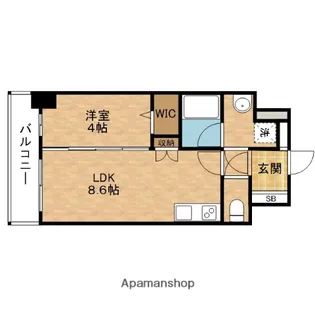 ESLEAD RESIDENCE大阪谷町ザ・マークス【11階】の間取り