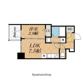 コンフォリア・リヴ南森町Ⅱ【8階】の間取り