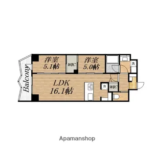 COMFORIA LIV 谷町4丁目【7階】の間取り