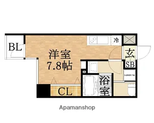 サンネクテール天満橋【8階】の間取り
