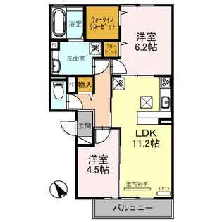 ビュー大久保【1階】の間取り