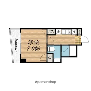 W.O.B HONMACHI-WEST【3階】の間取り