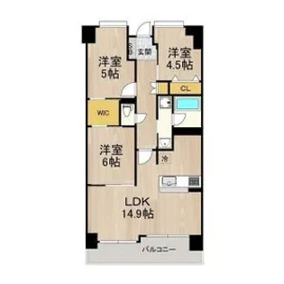 フロンティアタワー難波EAST【1110号室】の間取り