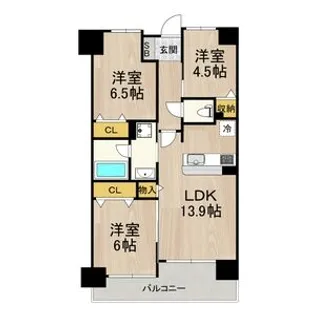 フロンティアタワー難波EAST (旧グランソレイユ日本橋)【1212号室】の間取り