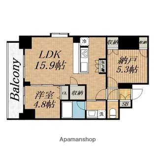 スプランディッド上本町WEST【15階】の間取り