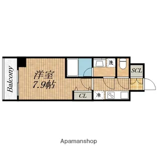 スプランディッド上本町WEST【7階】の間取り