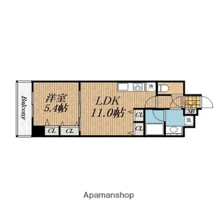スプランディッド上本町WESTⅡ【10階】の間取り