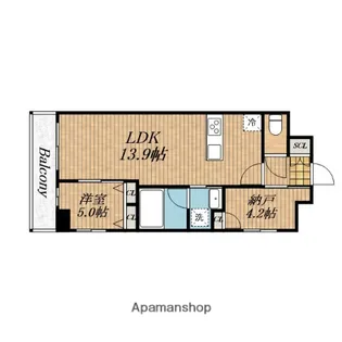 スプランディッド上本町WESTⅡ【3階】の間取り