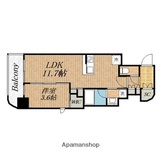 COMFORIA LIV北浜淡路町【13階】の間取り