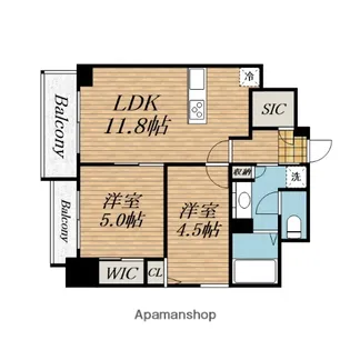 ルフォンプログレ新町【12階】の間取り