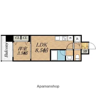 スプランディッド本町グラン【7階】の間取り