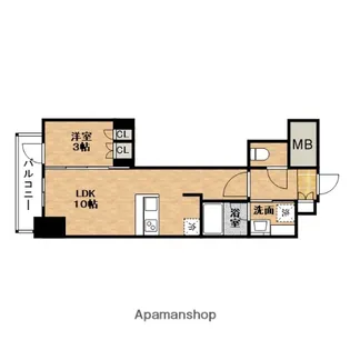 コンフォリア・リヴ博労町一丁目Q【3階】の間取り