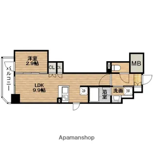 コンフォリア・リヴ博労町一丁目Q【3階】の間取り