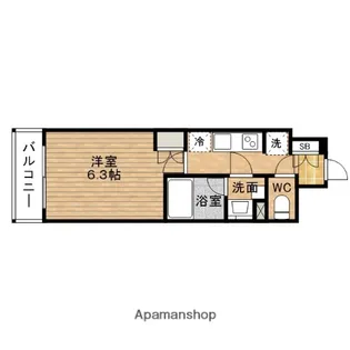 コンフォリア・リヴ博労町一丁目Q【3階】の間取り