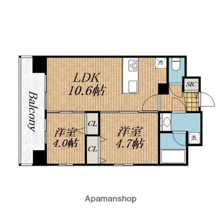 スプランディッド玉造DUE【5階】の間取り