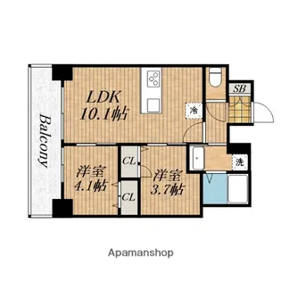 プレサンス九条グランデリーヴ【12階】の間取り