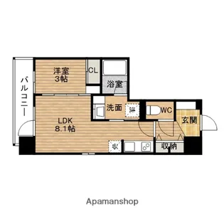 ジオエント福島野田レジデンス【11階】の間取り