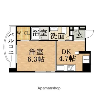 1Rの間取り画像