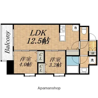 ルフォンプログレ南森町【3階】の間取り