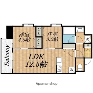 ルフォンプログレ南森町【8階】の間取り