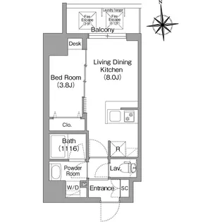 コンフォリア・リヴ桜川ソルテラス【0902号室】の間取り