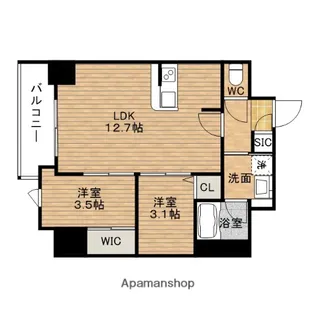 コンフォリア・リヴ北浜高麗橋【6階】の間取り